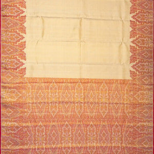 Gold Handloom Kanchipuram Tissue Silk Saree With Meena Floral Border