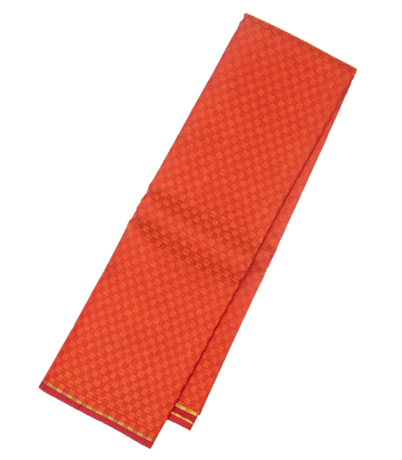 Red Handloom Kanchipuram Payadi Silk Saree With Corner Buttas