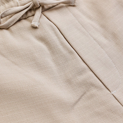 Cream Self-Design Slim Fit Trousers