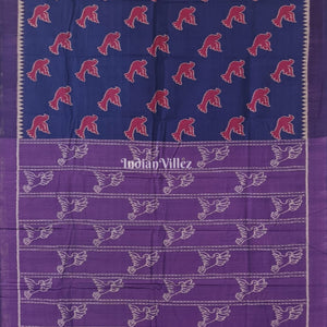 Blue Odisha Ikat Sambalpuri Pure Cotton Saree