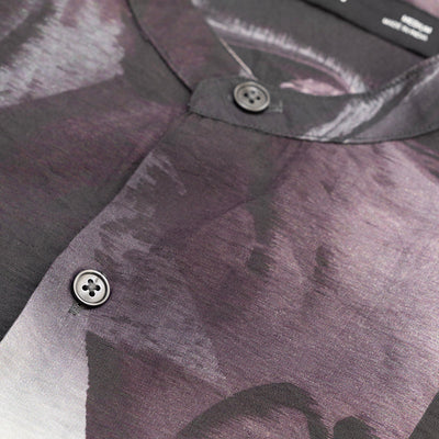 Mauve Abstract Mandarin Shirt