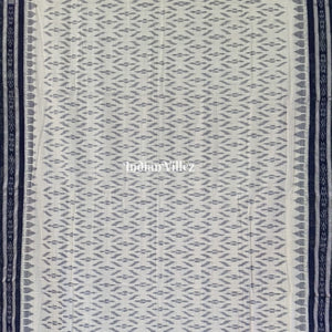 White Maniabandha Odisha Ikat Cotton Saree