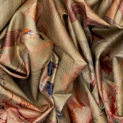 Light Green Handloom Tussar Silk Saree With Printed Crane Motifs-Light Green