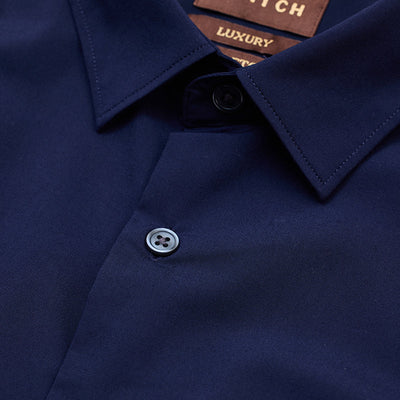 Dark Blue Slim Fit Stretch Shirt