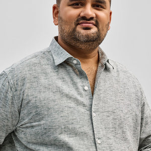 Grey Linen Blend Shirt