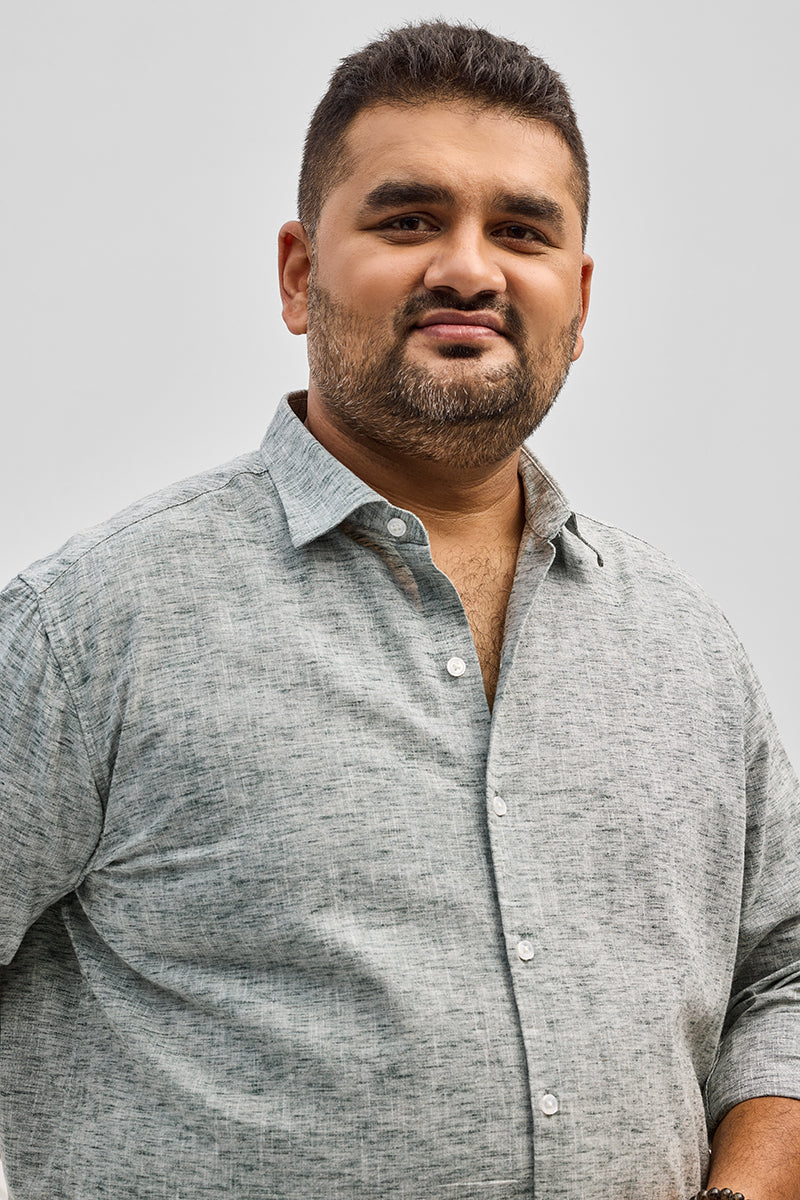 Grey Linen Blend Shirt