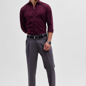 Grey Slim Fit Stretch Trousers