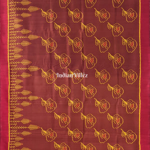 Odisha Ikat Floral Design Contemporary Silk Saree