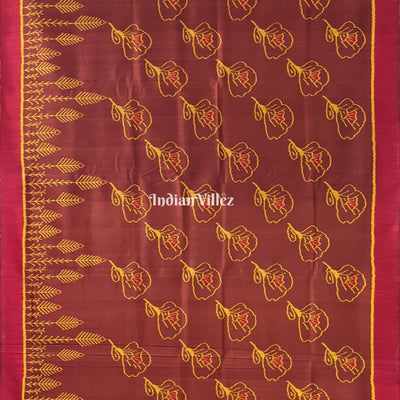 Odisha Ikat Floral Design Contemporary Silk Saree