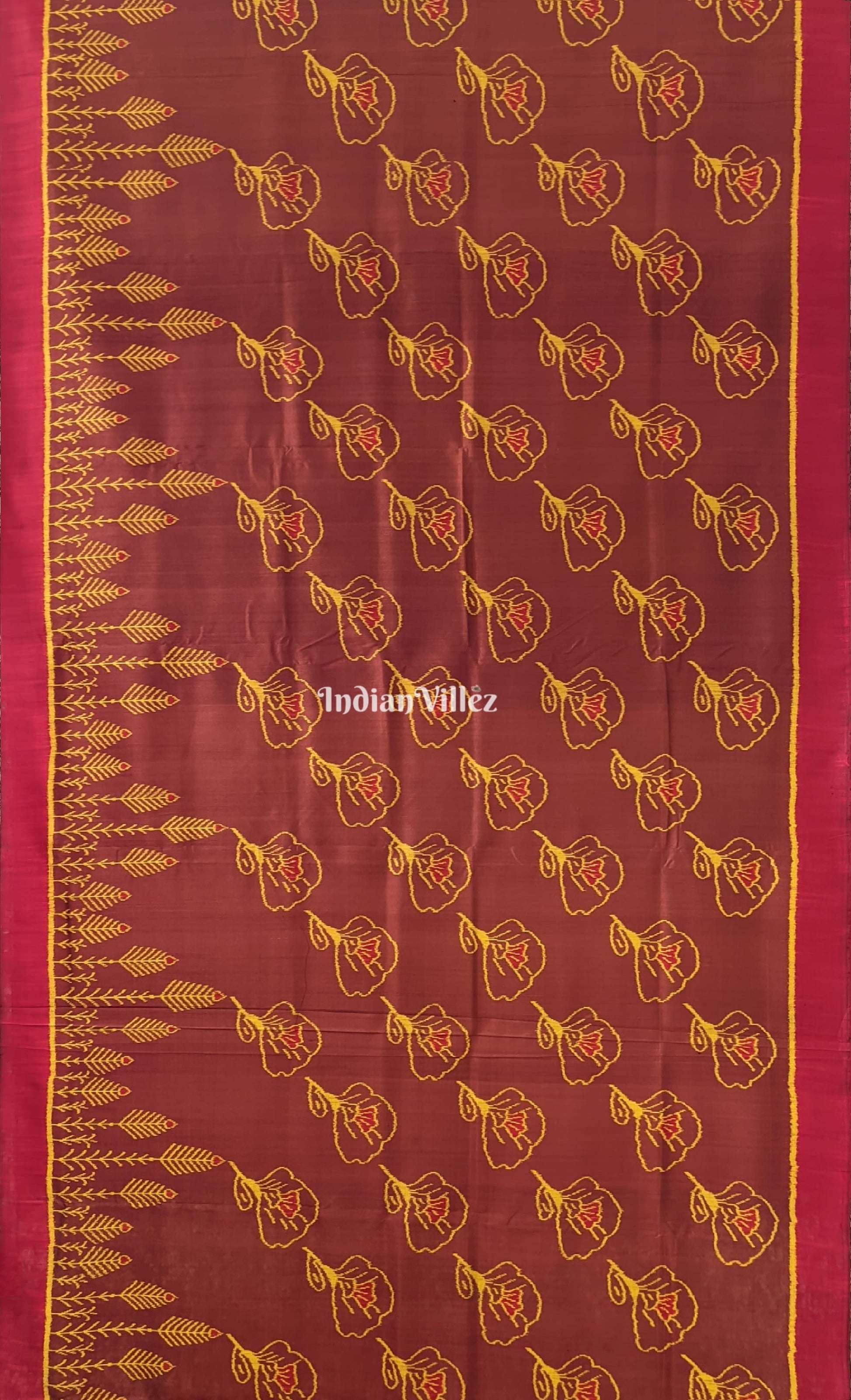 Odisha Ikat Floral Design Contemporary Silk Saree