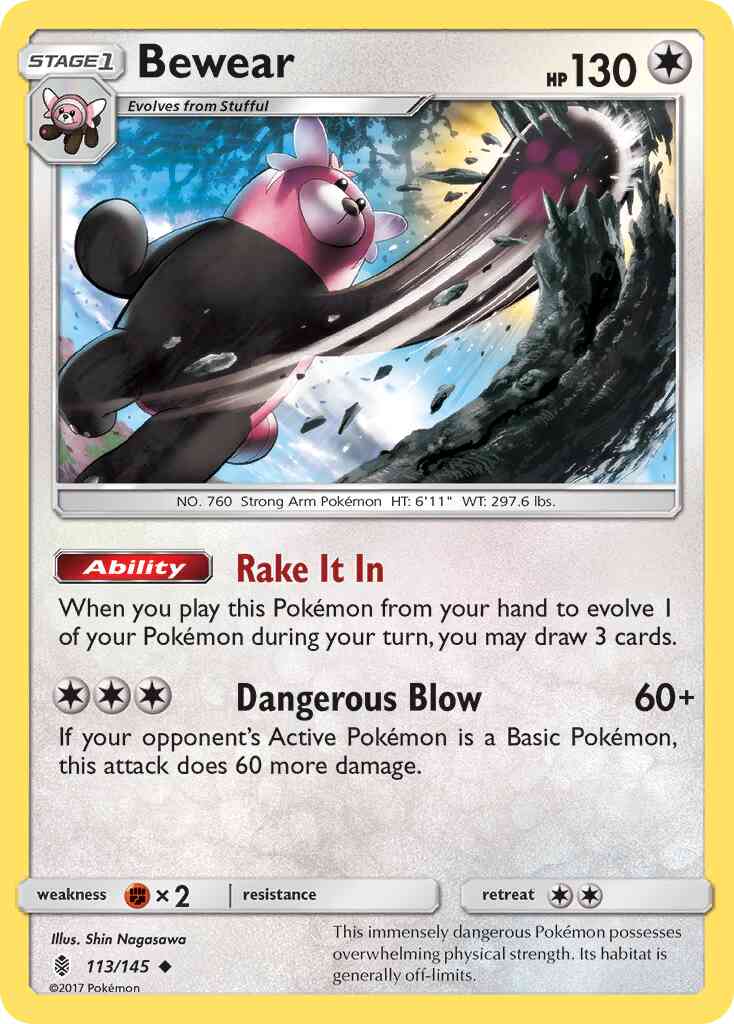 Bewear - 113/145 - Uncommon [sm2-113] [Reverse Holo]