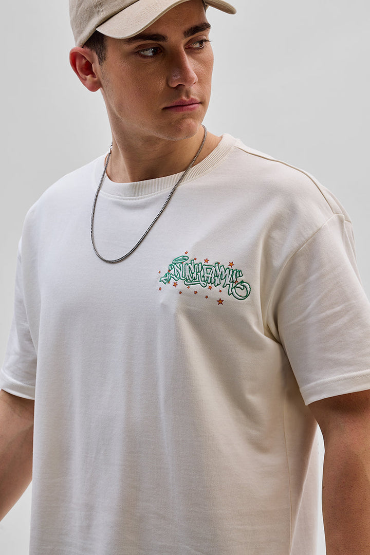 Duck Army White Oversized Fit T-Shirt