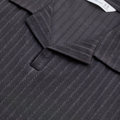 Black Textured Cuban T-Shirt