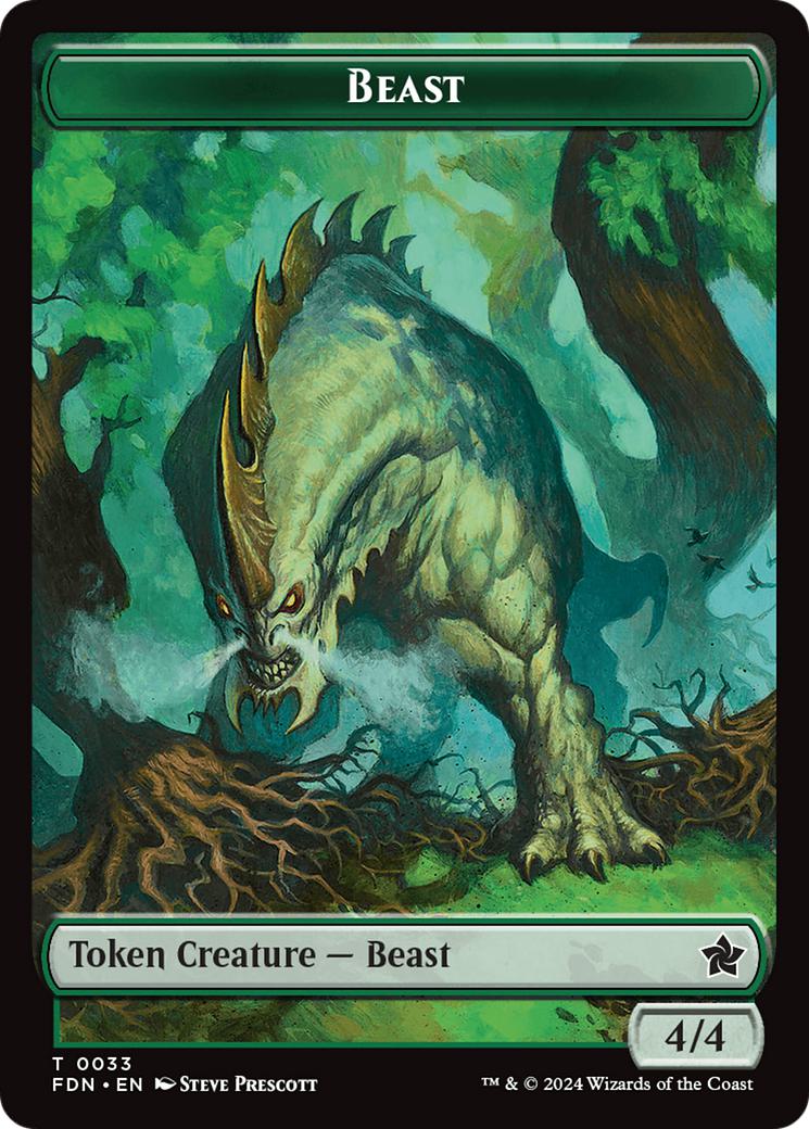Beast Token (33) // Dog Token (29) [Foundations: Tokens] [Non-Foil]