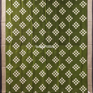 Dark Mehendi Green Pasapali Theme Sambalpuri Silk Saree