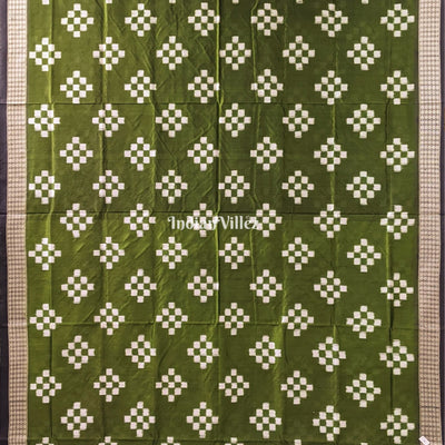 Dark Mehendi Green Pasapali Theme Sambalpuri Silk Saree