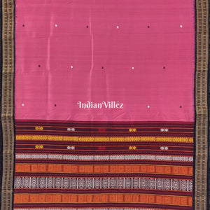 Rust Pink Flower Motif Siminoi Silk Saree