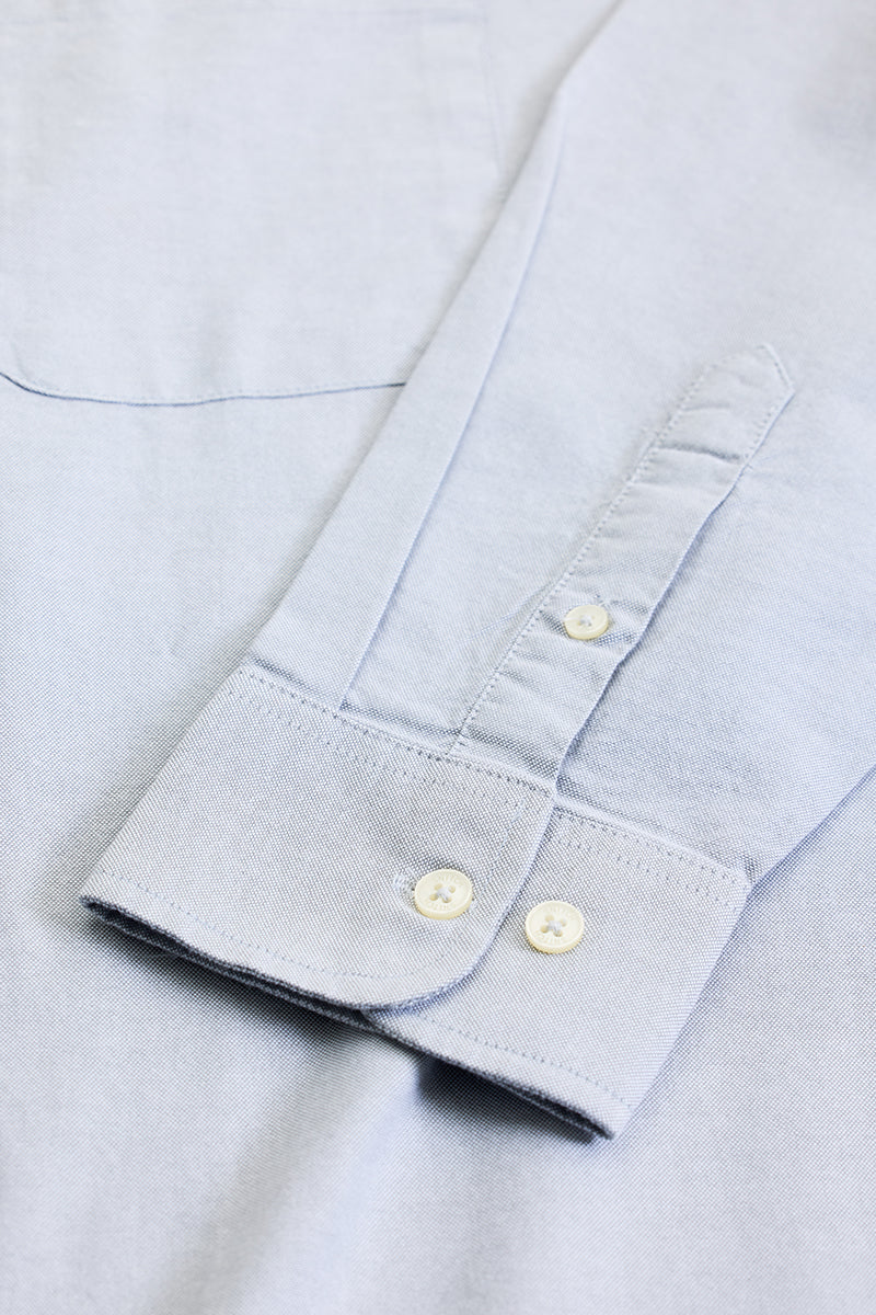 Light Grey Button Down Regular Fit Shirt