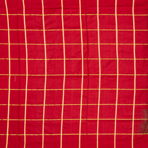 Green Handloom Ikat Silk Saree With Contrast Crimson Border