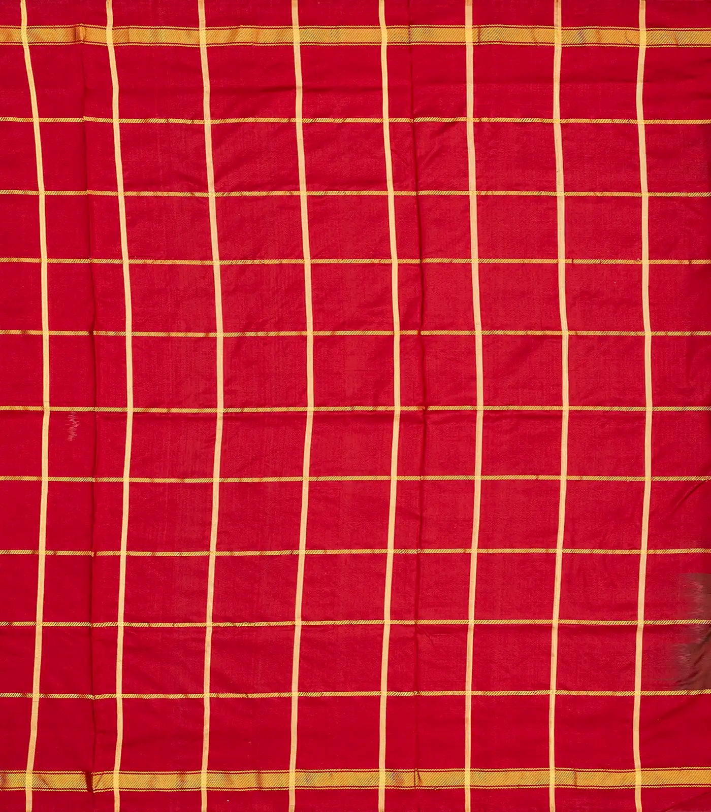 Green Handloom Ikat Silk Saree With Contrast Crimson Border