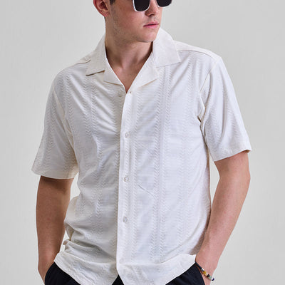 White Cuban Box Fit Shirt
