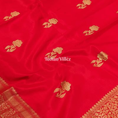 Red Designer Banarasi Katan Silk Saree
