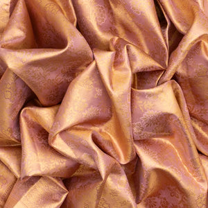 Baby Pink Handloom Kanchipuram Tissue Silk Saree With Floral Motifs