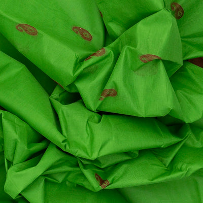 Green Handloom Rasipuram Cotton Saree With Mango Buttas
