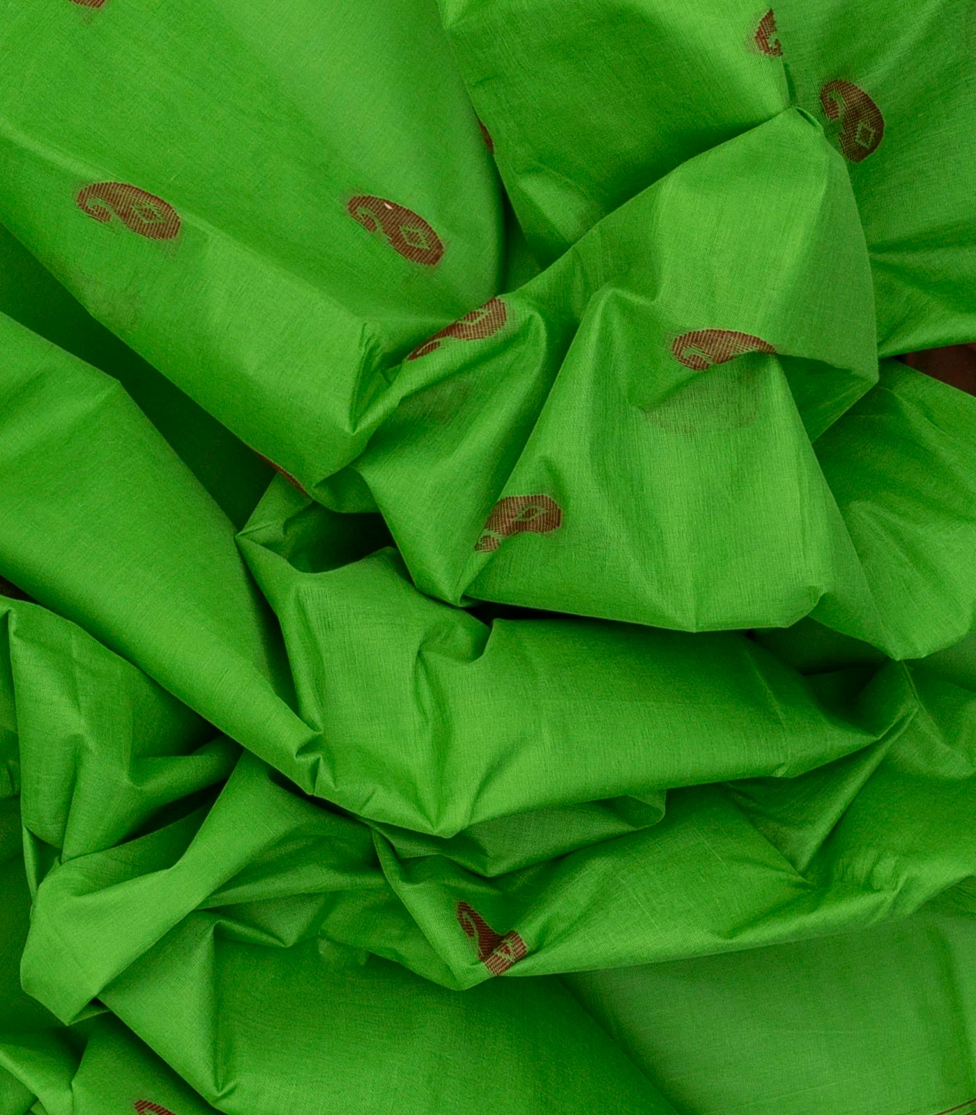 Green Handloom Rasipuram Cotton Saree With Mango Buttas