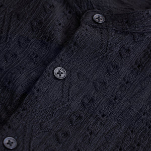 Black Self-Design Shirt