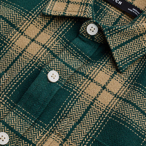 Dark Green Flannel Checks Slim Fit Shirt