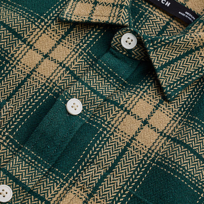 Dark Green Flannel Checks Slim Fit Shirt