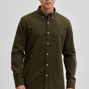 Olive Solid Twill Shirt