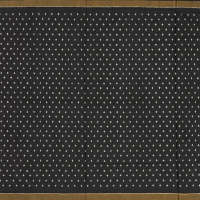 Black Handloom Ikat Silk Saree With Broken Stripes