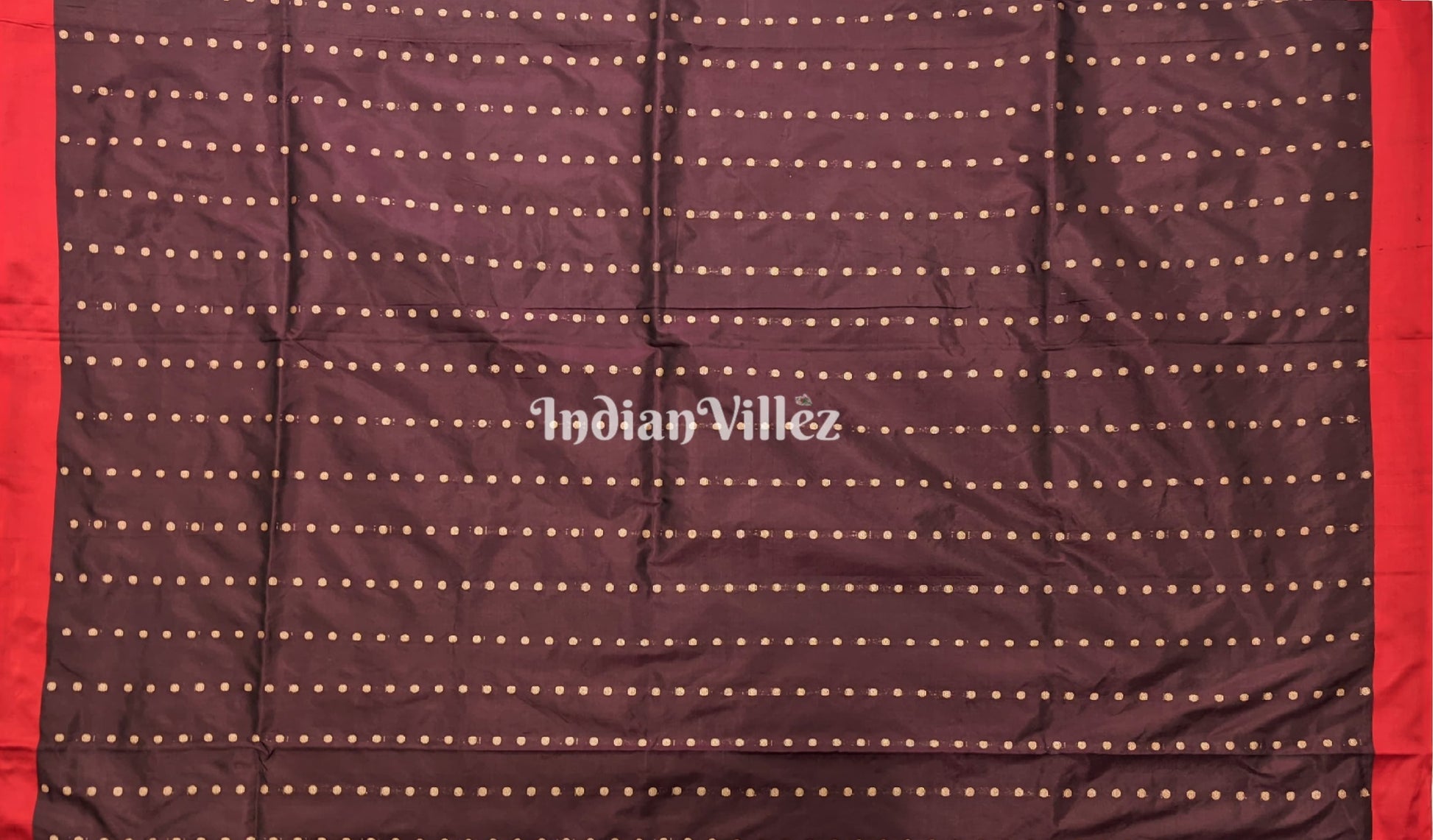 Coffee & Red Banarasi Katan Silk Saree