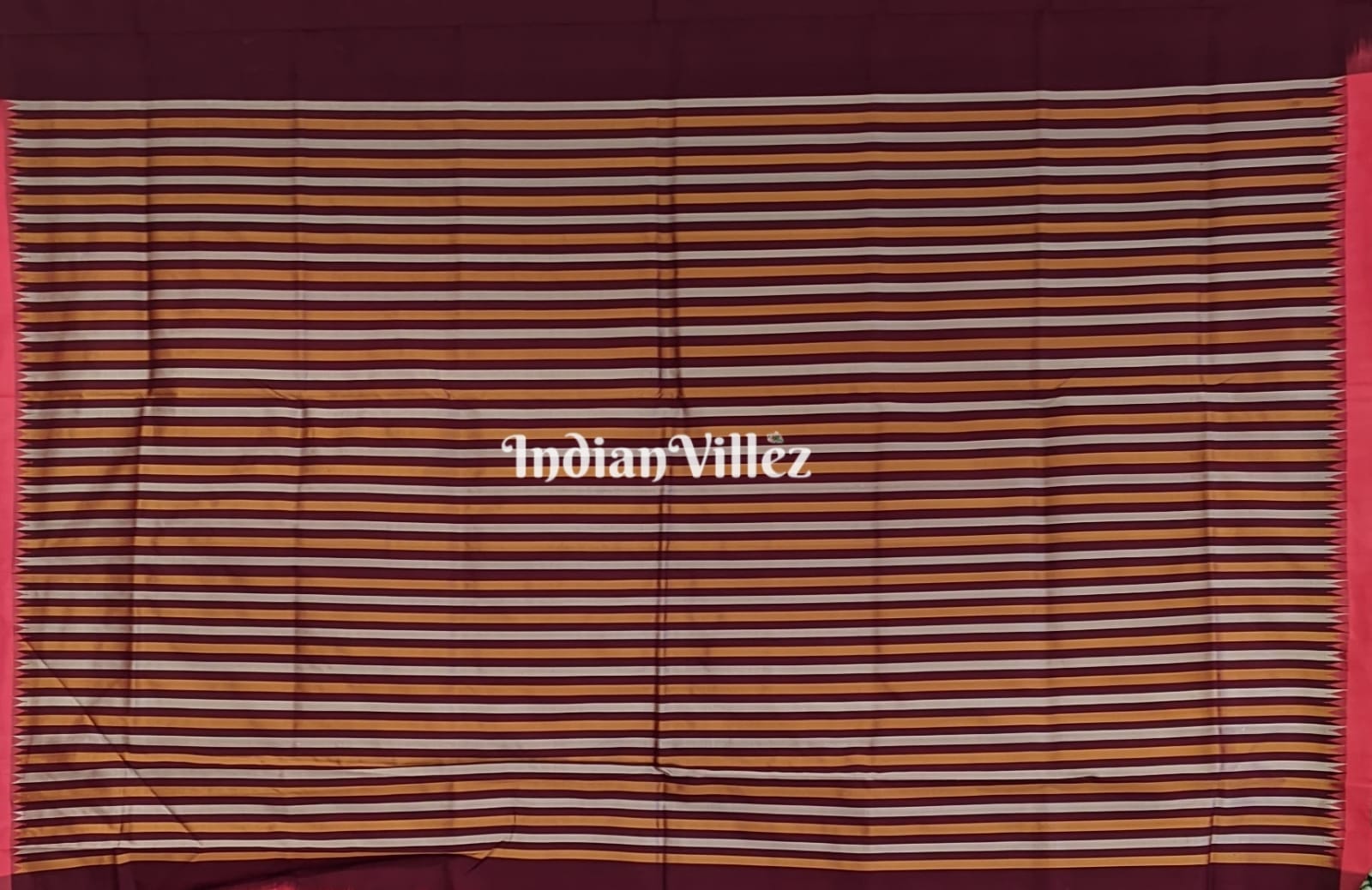 Peach Pyramid Odisha Ikat Sambalpuri Silk Saree