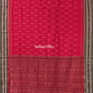 Red Mayur Chandrika Maniabandha Cotton Saree