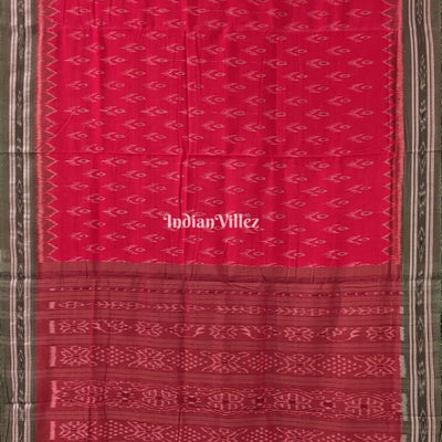 Red Mayur Chandrika Maniabandha Cotton Saree