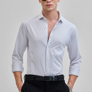 Light Grey Stripes Stretch Shirt