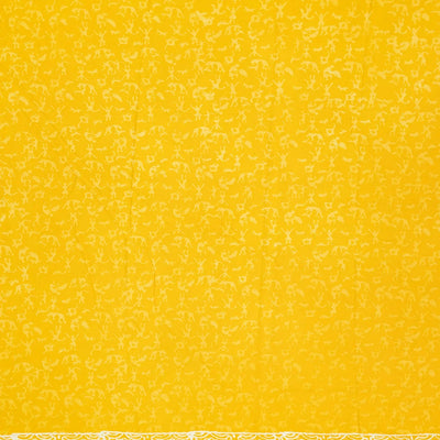 Yellow Woven Jaipur Cotton Saree Printed With Floral Motifs