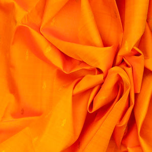 Mango Yellow Handloom Kanchipuram Korvai Silk Saree With Floral Buttas