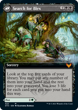 Blex, Vexing Pest // Search for Blex [322] [Extended Art] [Strixhaven: School of Mages] [Non-Foil]