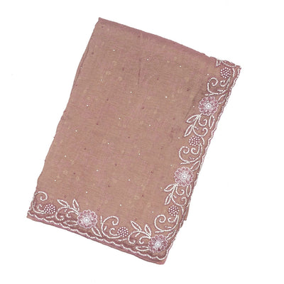 Dusty Pink Woven Georgette Silk Saree With Embroidery