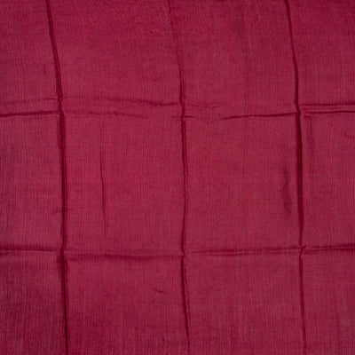 Crimson Handloom Tussar Silk Saree With Printed Motifs