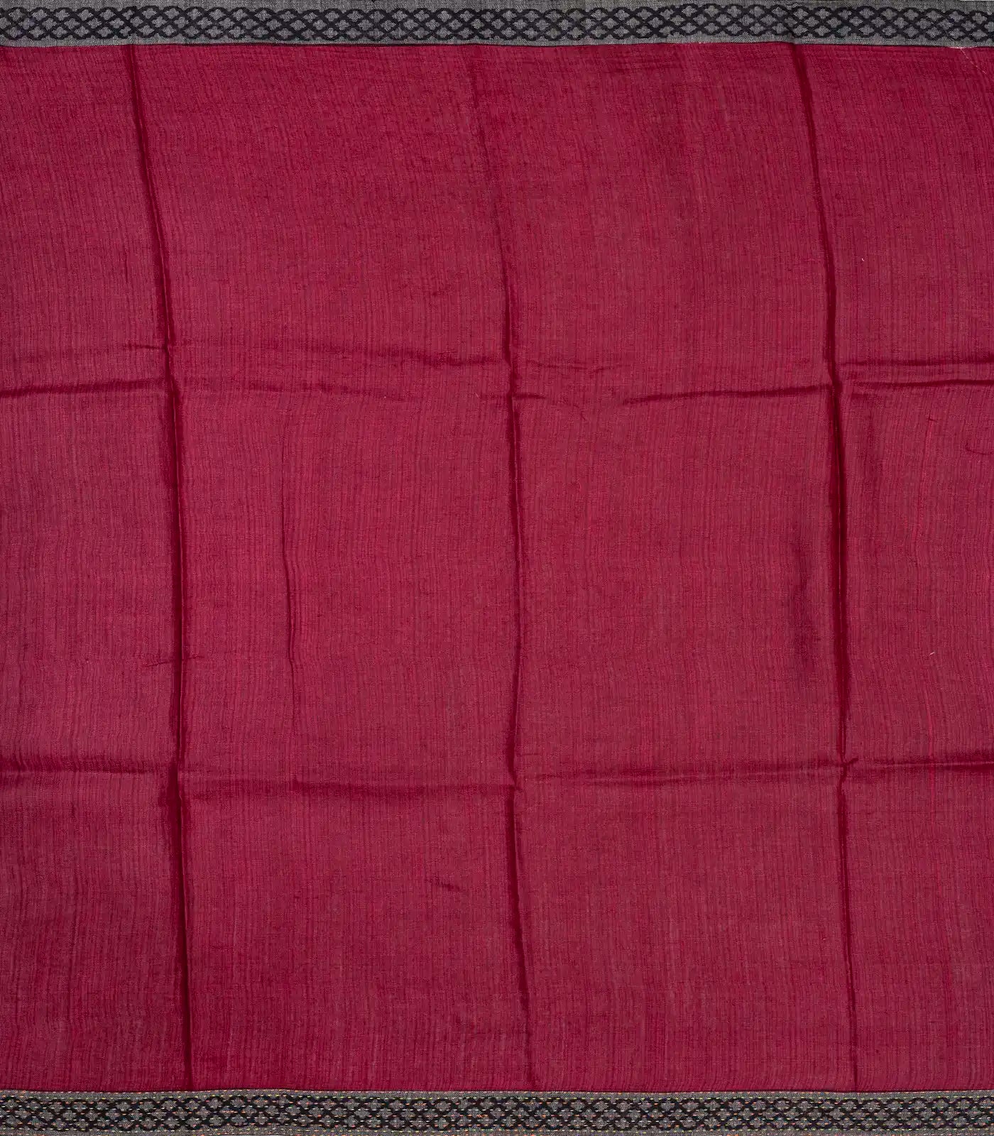 Crimson Handloom Tussar Silk Saree With Printed Motifs