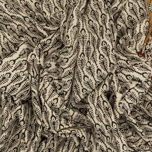 Taupe Woven Jaipur Cotton Saree With Black Printed Floral Motifs