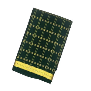 Bottle Green Mysore Crepe Silk Saree With Checks