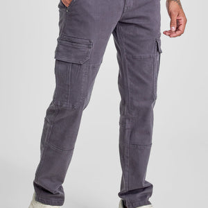 Grey Slim Fit Cargo Jeans