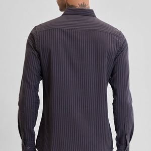 Grey Stripes Slim Fit Shirt