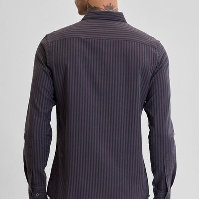 Grey Stripes Slim Fit Shirt